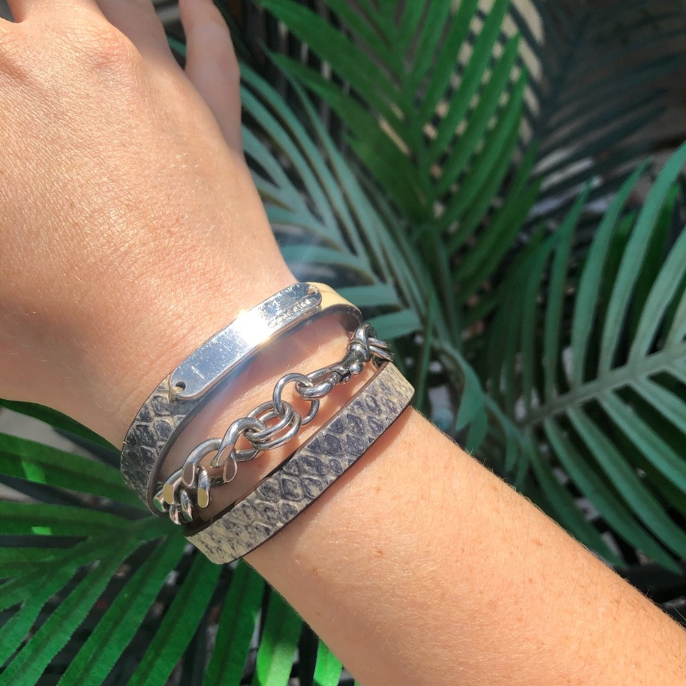 COACH leather double wrap bracelet. Rare!